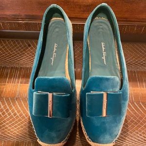 Salvatore Ferragamo Sannio Velvet Espadrilles